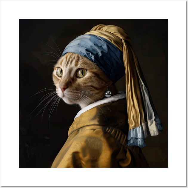 Cat Vermeer Girl Wall Art by FelipeHora